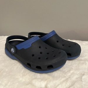 Youth crocs blue and black